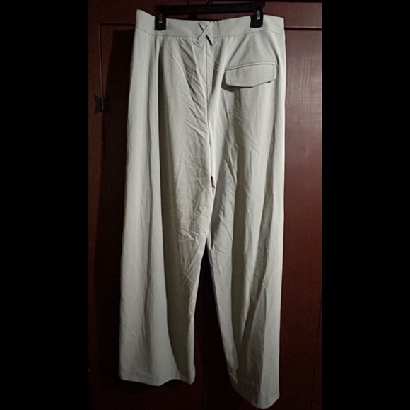 Bershka Boxer High Rise Wrap Over Wide Leg Tailored Trouser Pants Stone Size 10 - Picture 16 of 16